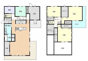 鳥取市岩吉、中古一戸建ての間取り画像です