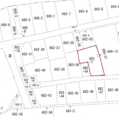 鳥取市気高町勝見、土地の間取り画像です