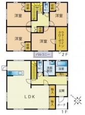 鳥取市浜坂、中古一戸建ての間取り画像です