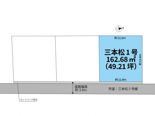 米子市三本松、土地の間取り画像です