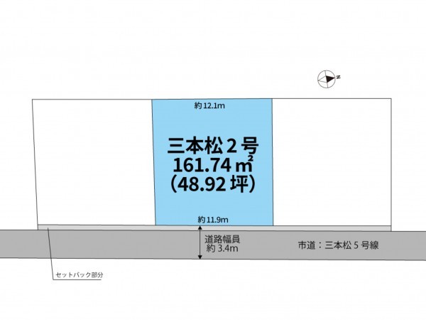 米子市三本松、土地の間取り画像です