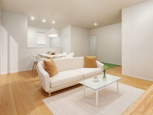 松江市竹矢町、新築一戸建ての居間画像です