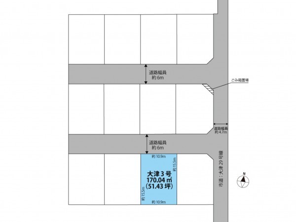 出雲市大津町、土地の間取り画像です