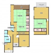 鳥取市本町、中古一戸建ての間取り画像です