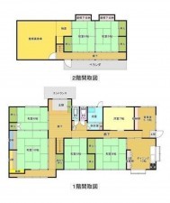 鳥取市気高町北浜、中古一戸建ての間取り画像です