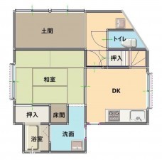 鳥取市気高町勝見、中古一戸建ての間取り画像です