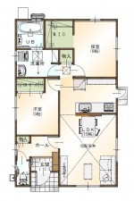 鳥取市的場、新築一戸建ての間取り画像です