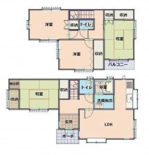 鳥取市吉成南町、中古一戸建ての間取り画像です