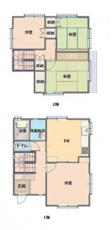 鳥取市吉成南町、中古一戸建ての間取り画像です
