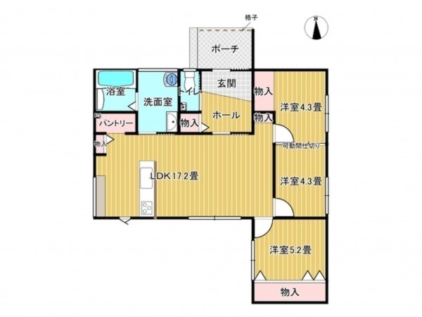 出雲市下横町、新築一戸建ての間取り画像です