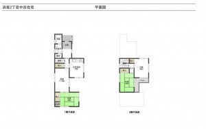 鳥取市浜坂、中古一戸建ての間取り画像です