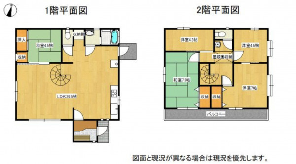 米子市西福原、中古一戸建ての間取り画像です
