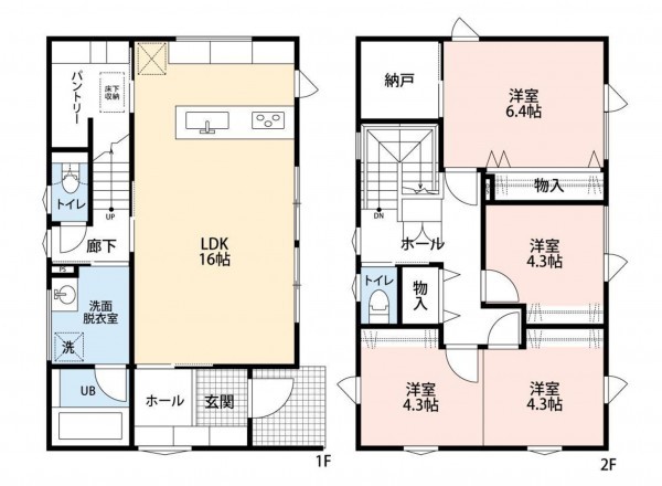 鳥取市若葉台北、中古一戸建ての間取り画像です