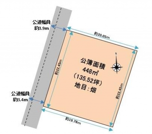 米子市東福原、土地の間取り画像です