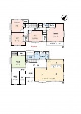 鳥取市若葉台南、中古一戸建ての間取り画像です