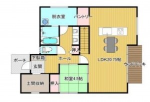 鳥取市江津、中古一戸建ての間取り画像です