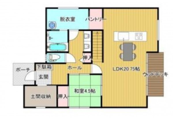 鳥取市江津、中古一戸建ての間取り画像です