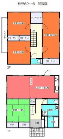 鳥取市桂見、中古一戸建ての間取り画像です