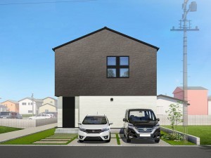 出雲市上塩冶町、新築一戸建ての完成予想図（外観）画像です