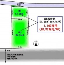 鳥取市吉方町、土地の間取り画像です
