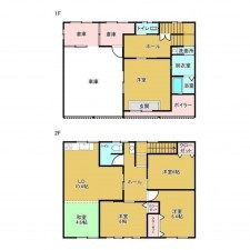 鳥取市用瀬町用瀬、中古一戸建ての間取り画像です