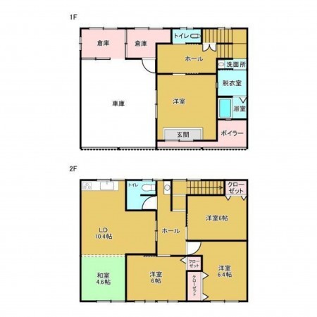 鳥取市用瀬町用瀬、中古一戸建ての間取り画像です