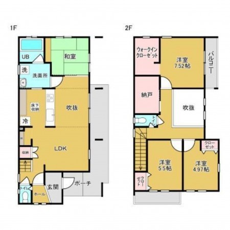 鳥取市西品治、中古一戸建ての間取り画像です