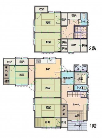 鳥取市立川町、中古一戸建ての間取り画像です