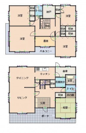 鳥取市吉成南町、中古一戸建ての間取り画像です