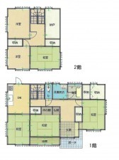 鳥取市鹿野町今市、中古一戸建ての間取り画像です