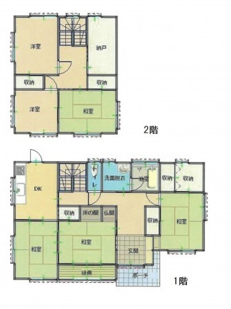 鳥取市鹿野町今市、中古一戸建ての間取り画像です