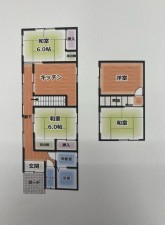 鳥取市南安長、中古一戸建ての間取り画像です
