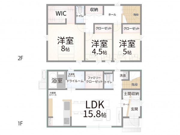 松江市西津田、土地の建築プラン例画像です