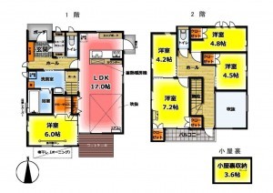 鳥取市江津、中古一戸建ての間取り画像です