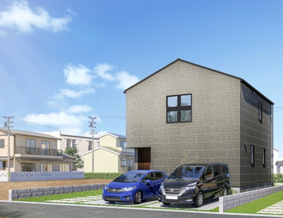 松江市上乃木、新築一戸建ての完成予想図（外観）画像です