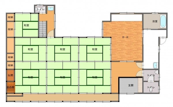 鳥取市下味野、中古一戸建ての間取り画像です