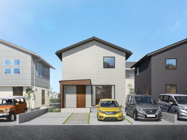 出雲市渡橋町、新築一戸建ての完成予想図（外観）画像です