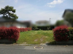 米子市錦海町、土地の前面道路を含む現地写真画像です
