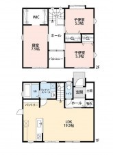 鳥取市徳尾、中古一戸建ての間取り画像です