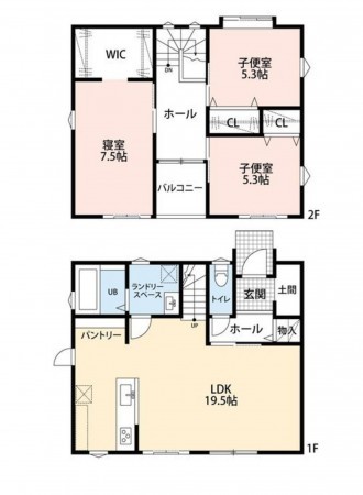 鳥取市徳尾、中古一戸建ての間取り画像です