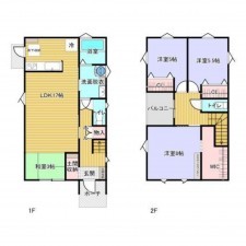 鳥取市東今在家、中古一戸建ての間取り画像です