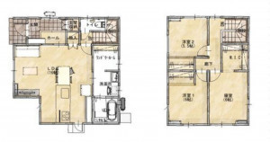 松江市竹矢町、新築一戸建ての間取り画像です
