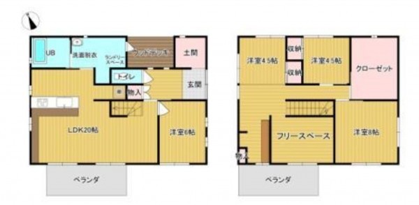 鳥取市布勢、中古一戸建ての間取り画像です