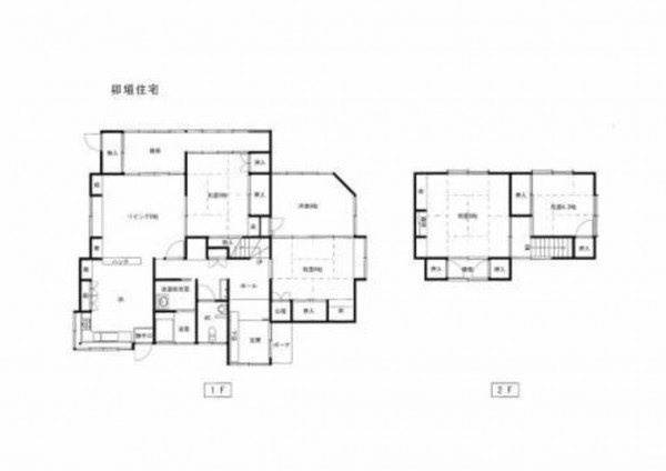 鳥取市卯垣、中古一戸建ての間取り画像です