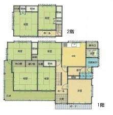鳥取市津ノ井、中古一戸建ての間取り画像です