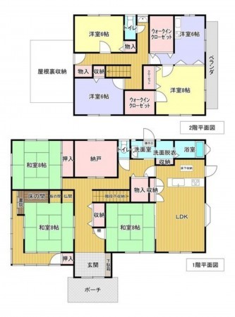 松江市上乃木、中古一戸建ての間取り画像です