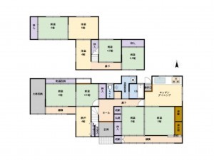 出雲市里方町、中古一戸建ての間取り画像です