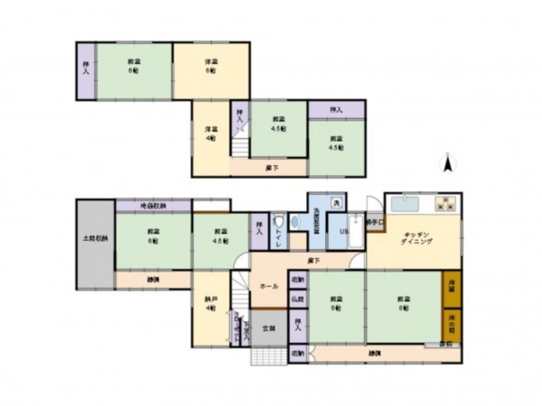 出雲市里方町、中古一戸建ての間取り画像です