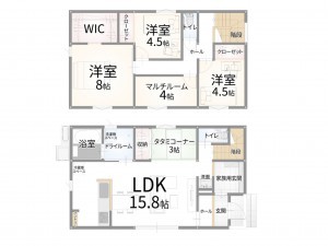 松江市玉湯町玉造、土地の建築プラン例画像です