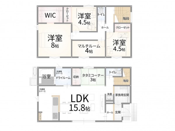 松江市玉湯町玉造、土地の建築プラン例画像です